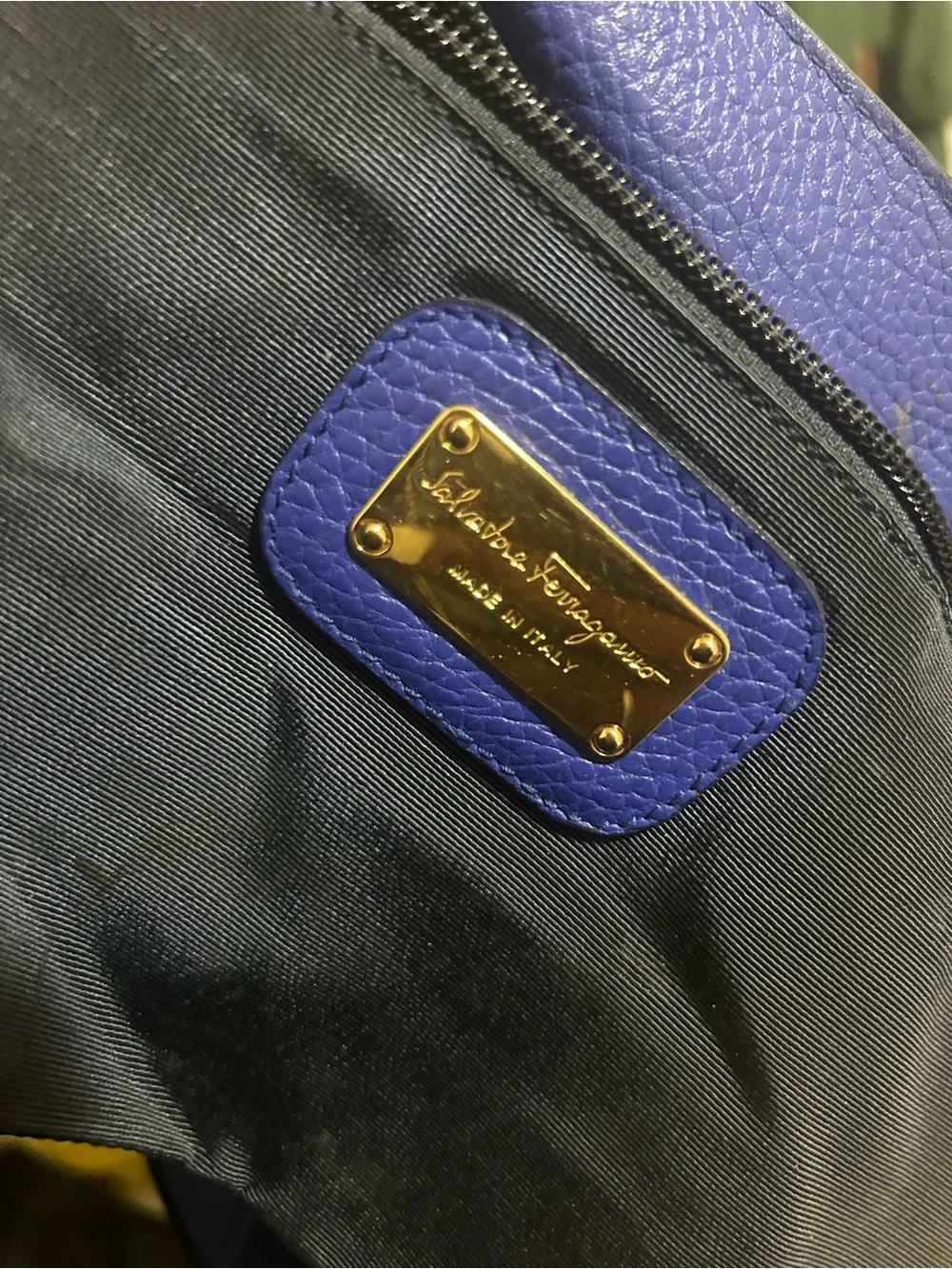 Salvatore Ferragamo Purple Leather Tote with Gold Hardware - Picture 1 of 3